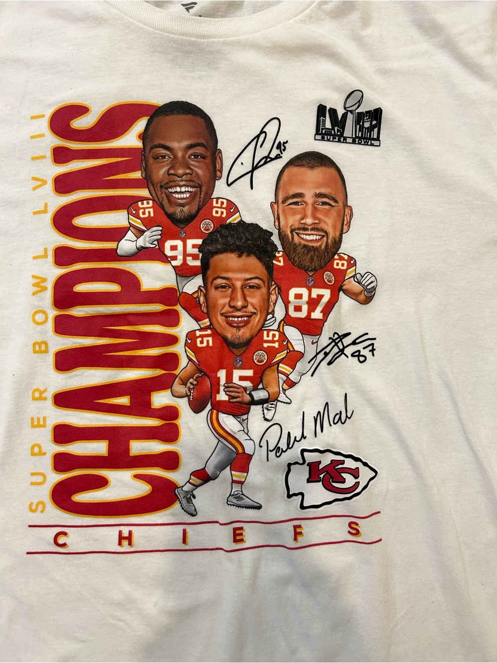 Kansas City Chiefs White Super Bowl Champions Graphic T-Shirt